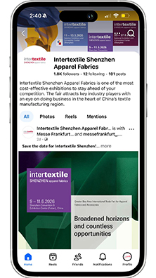 Follow Intertextile Shenzhen's social media